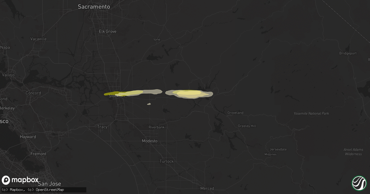 Hail Map in Copperopolis, CA on March 11, 2023 HailTrace